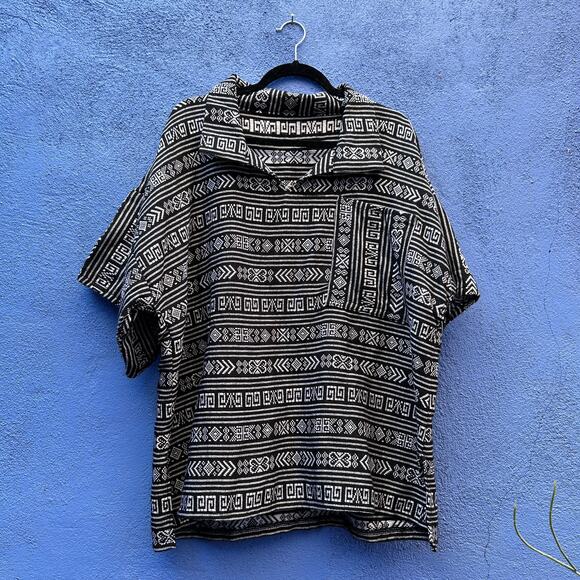 vintage woven guatamalan print popover top - Picture 1 of 6